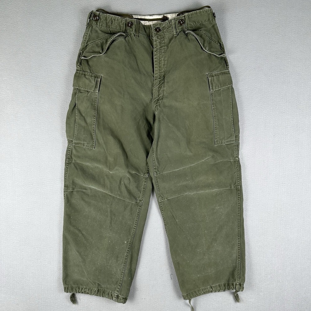 Vintage 70s Army Military Trousers Shell Field M-1951 Cargo Pants 34x28 Reg M